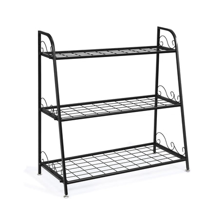 Estante de metal de 3 niveles para plantas, zapatos o macetas