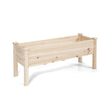 Huerto elevado de madera para verduras, flores y hierbas