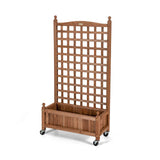 Caja de jardinera de madera de 50 pulgadas con enrejado móvil para plantas trepadoras