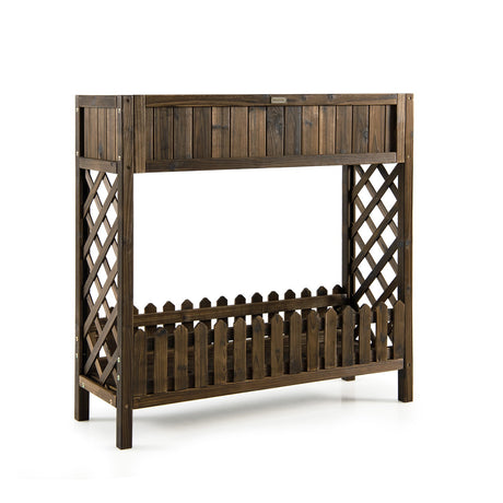 Cama de jardín elevada de madera de 2 niveles para verduras y frutas
