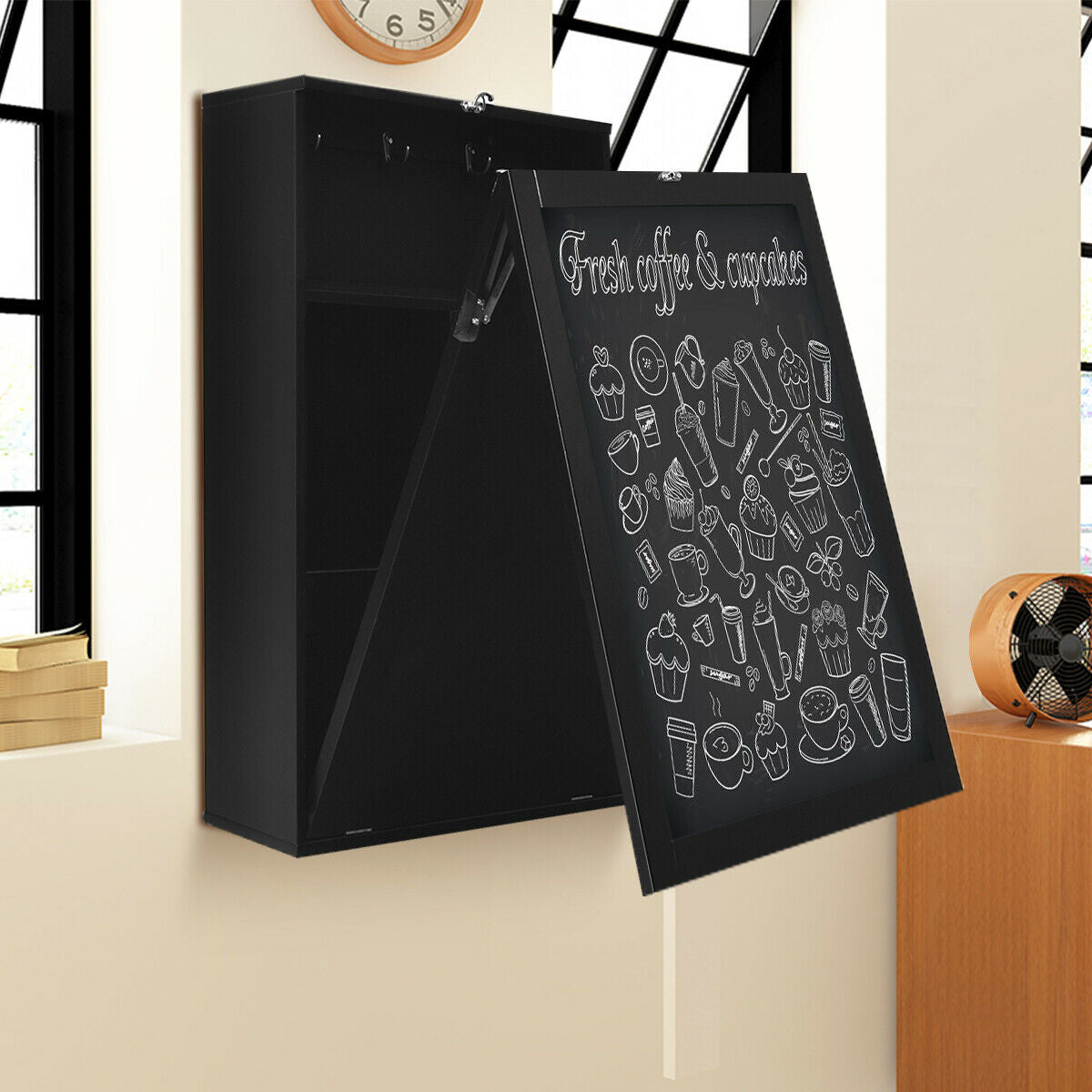 Mesa plegable de pared con pizarra