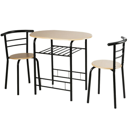 Juego de mesa de comedor de 3 piezas y 2 sillas para cocina, bistró, pub y hogar