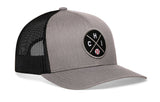 Chicago Trucker Hat  |  Silver CHI X Baseball Snapback