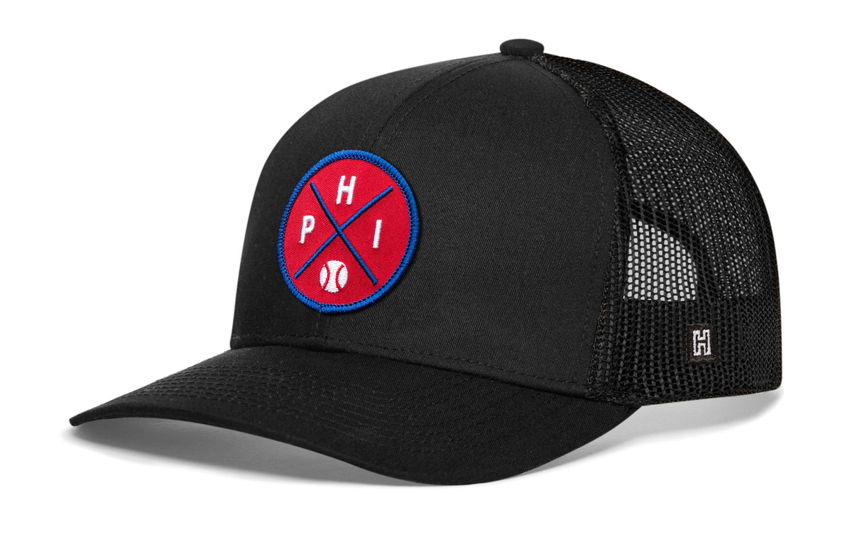 Philadelphia Trucker Hat  |  PHI X Baseball Snapback
