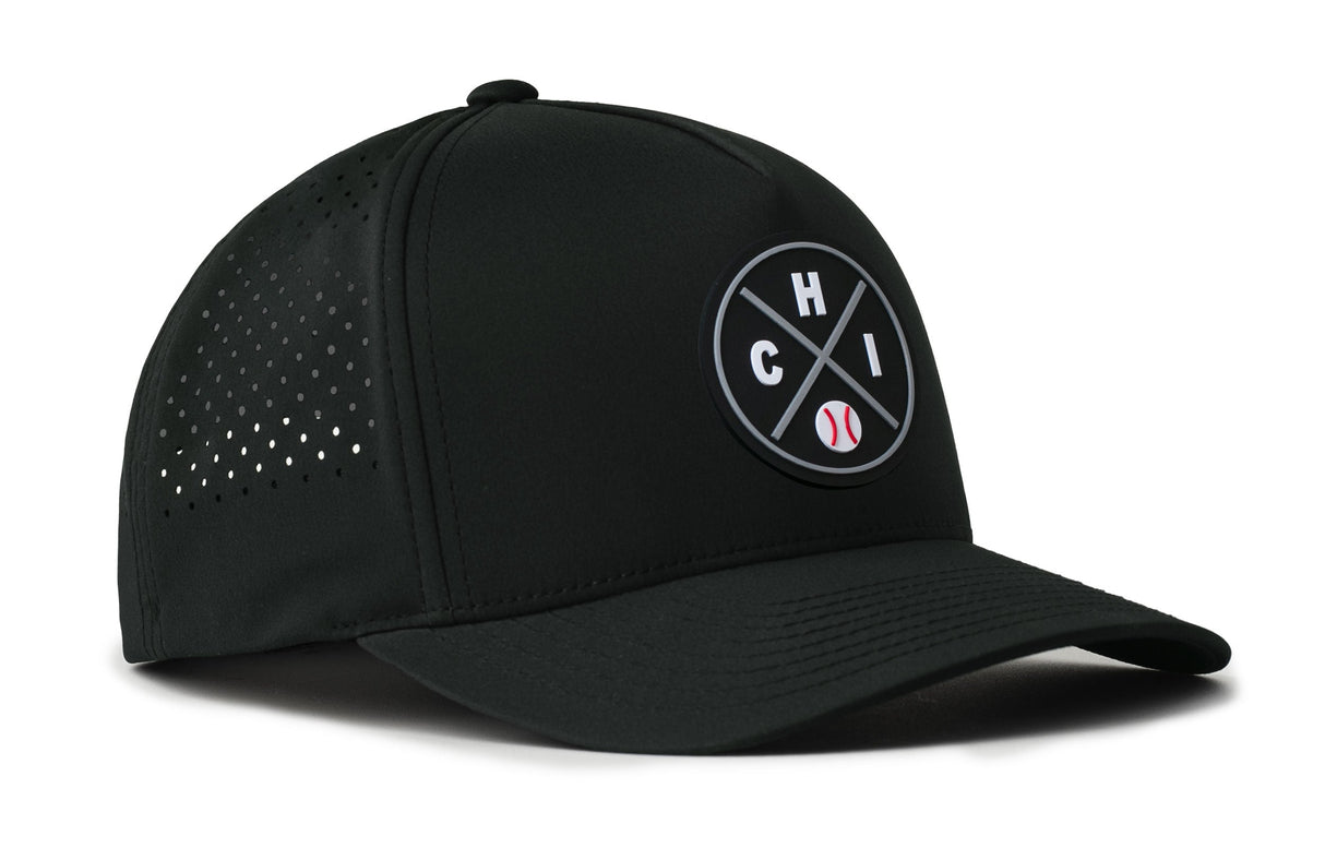 Chicago Baseball Performance 5-Panel Hat  |   Black CHI X Flexfit® Snapback