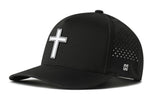 Cross Performance 5-Panel Hat  |  White PVC Christian Flexfit® Snapback