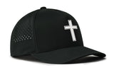 Cross Performance 5-Panel Hat  |  White PVC Christian Flexfit® Snapback
