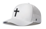 Cross Performance 5-Panel Hat  |  Black PVC Christian Flexfit® Snapback