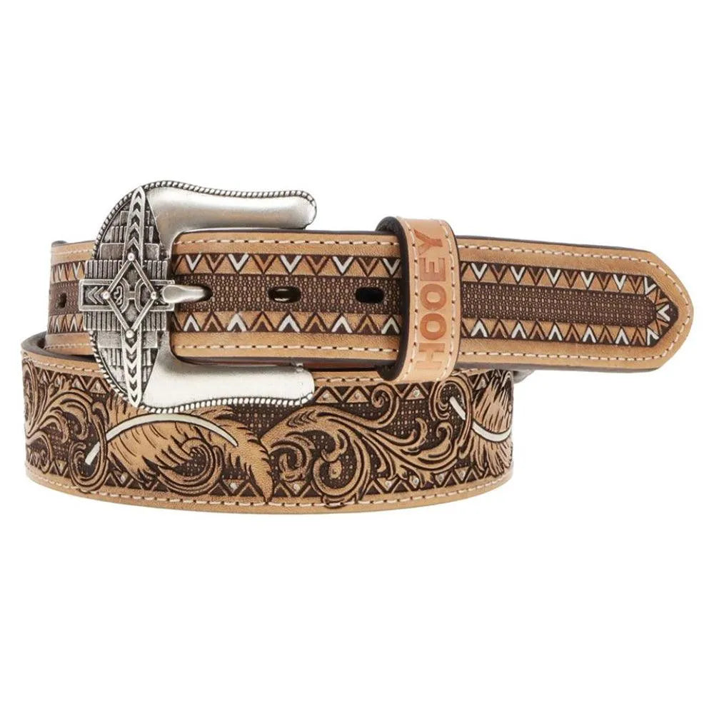 Cinturón de cuero HOOey War Paint (marrón/marfil) - para hombre