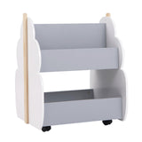 Estantería de madera para niños con ruedas universales