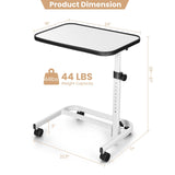 Mesa auxiliar de cama con ruedas de altura ajustable en 9 niveles