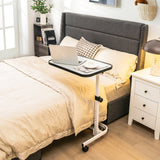 Mesa auxiliar de cama con ruedas de altura ajustable en 9 niveles