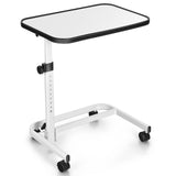 Mesa auxiliar de cama con ruedas de altura ajustable en 9 niveles