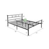Estructura de cama de metal individual/matrimonial/Queen con cabecera y piecera