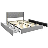 Base de cama para colchón con 4 cajones de almacenamiento