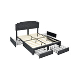 Base de cama de plataforma con 4 cajones de almacenamiento y cabecero ajustable