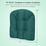 4 Pack 17.5 x 17 Inch U-Shaped Chair Pads with Polyester Cover