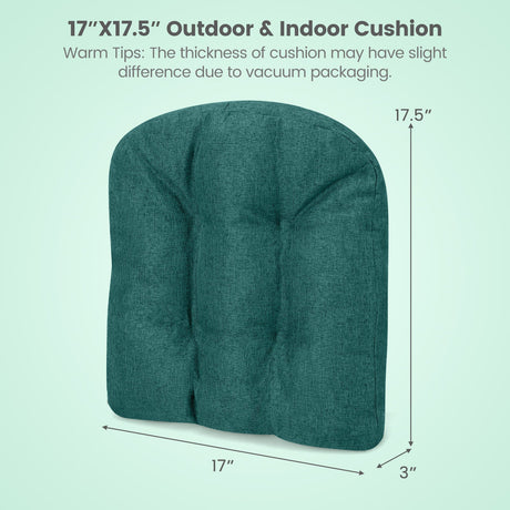Paquete de 4 cojines para silla en forma de U de 44.5 x 43 cm con funda de poliéster