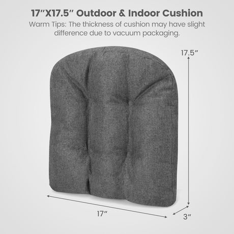 Paquete de 4 cojines para silla en forma de U de 44.5 x 43 cm con funda de poliéster