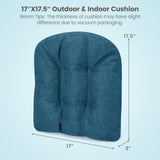 4 Pack 17.5 x 17 Inch U-Shaped Chair Pads with Polyester Cover