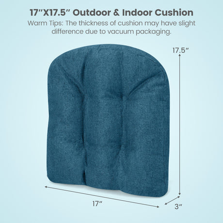 Paquete de 4 cojines para silla en forma de U de 44.5 x 43 cm con funda de poliéster