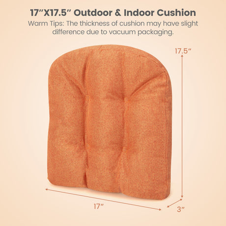 Paquete de 4 cojines para silla en forma de U de 44.5 x 43 cm con funda de poliéster