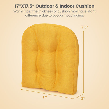Paquete de 4 cojines para silla en forma de U de 44.5 x 43 cm con funda de poliéster