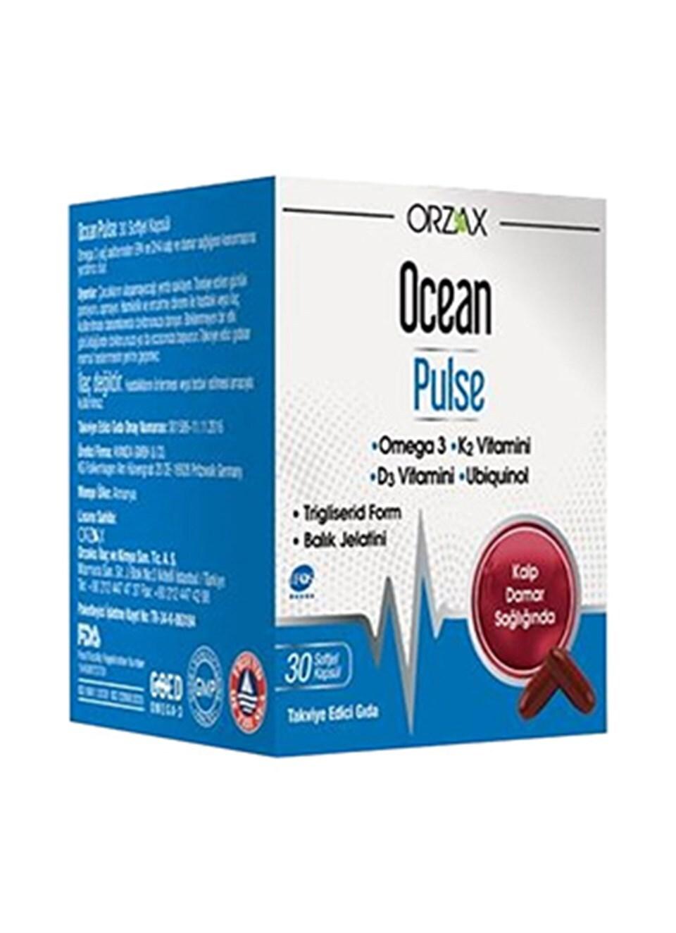 Ocean Pulse Omega-3, Vitamin D3, K2 & CoQ10 Supplement Softgels - Heart Health Support - 30 Count