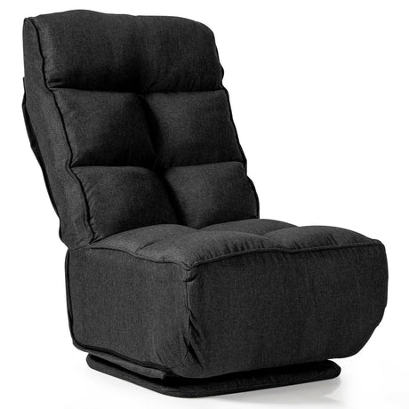 Sillón de Suelo Plegable con Giro de 360 Grados y 6 Posiciones Ajustables