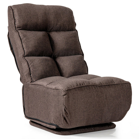 Sillón de Suelo Plegable con Giro de 360 Grados y 6 Posiciones Ajustables