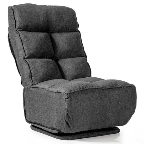 Sillón de Suelo Plegable con Giro de 360 Grados y 6 Posiciones Ajustables