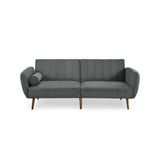 Convertible Futon Sofa Bed Adjustable Couch Sleeper with Wood Legs