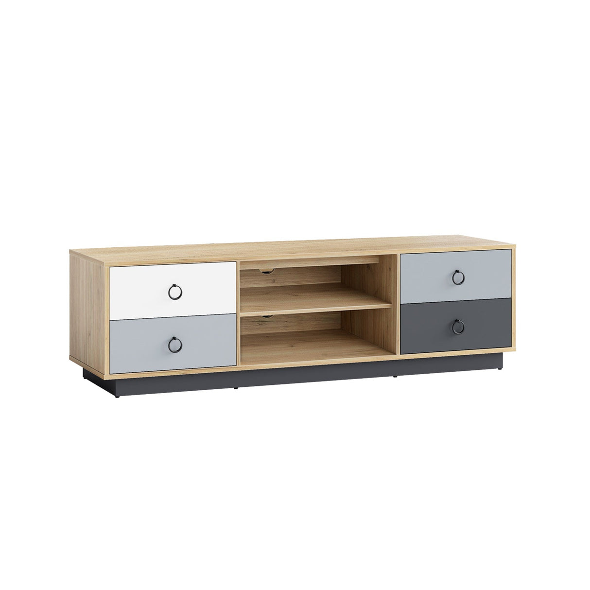 Mueble Moderno para TV de 55 Pulgadas con 2 Armarios de Almacenamiento para Televisores de hasta 60 Pulgadas