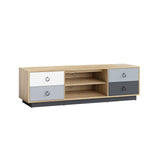 Mueble Moderno para TV de 55 Pulgadas con 2 Armarios de Almacenamiento para Televisores de hasta 60 Pulgadas