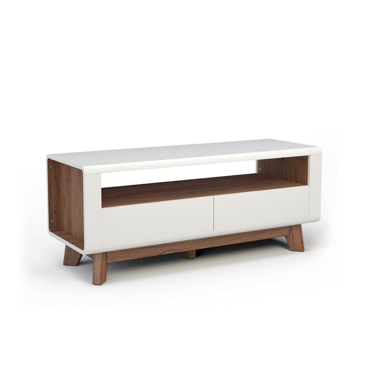 Mueble para TV con 2 cajones extraíbles y compartimento abierto para televisores de hasta 50 pulgadas