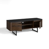 Mueble de TV de madera con armarios de almacenamiento de 2 puertas para televisores de hasta 55 pulgadas
