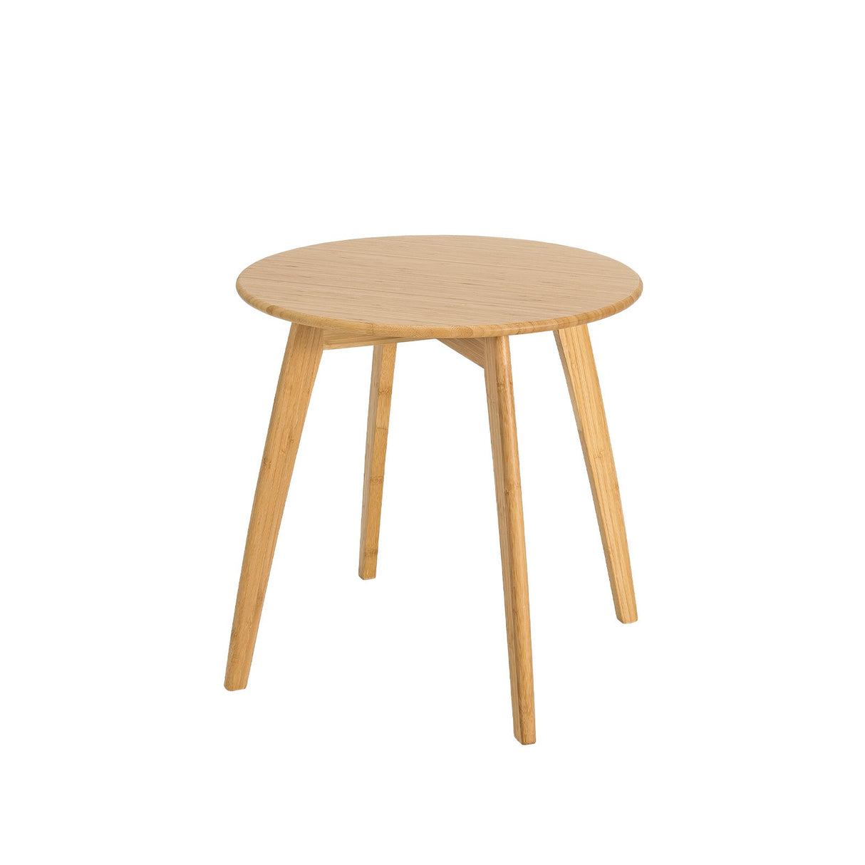 Mesa auxiliar redonda de bambú, moderna y elegante, con tablero redondo de 50,8 cm - Natural