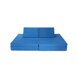 Juego de sofá convertible para niños de 4 piezas con 2 alfombrillas plegables - Amarillo