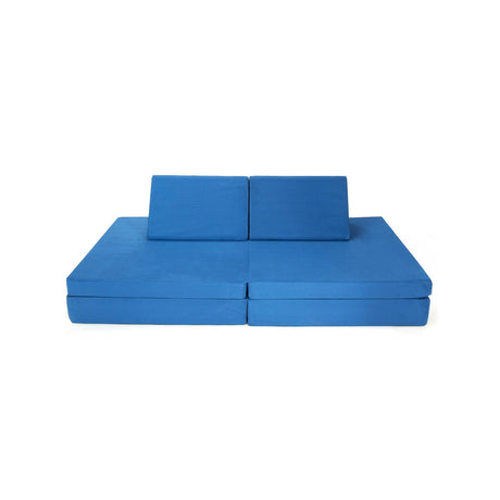 4 Pieces Convertible Kids Couch Set with 2 Folding Mats-Yellow