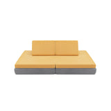 Juego de sofá convertible para niños de 4 piezas con 2 alfombrillas plegables - Amarillo