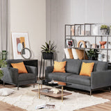 Sillón decorativo moderno tapizado con cojín de respaldo extraíble