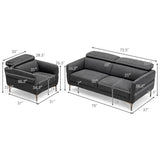 Modern Couched Sofa set with Adjustable Headrest