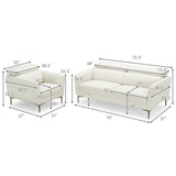Modern Couched Sofa set with Adjustable Headrest