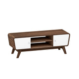Mueble de TV con puertas corredizas y estante ajustable para televisores de hasta 55 pulgadas