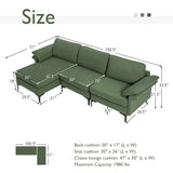 Sofá seccional modular extra grande en forma de L con chaise reversible para 4-5 personas