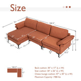 Sofá seccional modular extra grande en forma de L con chaise reversible para 4-5 personas