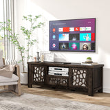 Mueble de TV/Centro de Entretenimiento Retro de 55 Pulgadas con Puertas de Espejo y Cajón