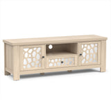 Mueble de TV/Centro de Entretenimiento Retro de 55 Pulgadas con Puertas de Espejo y Cajón