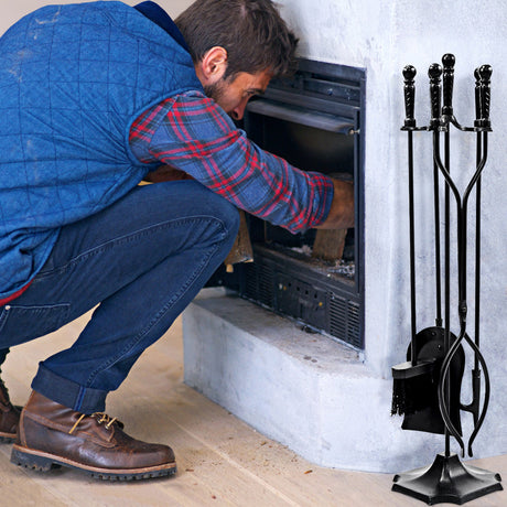Juego de herramientas de chimenea de 5 piezas de 31 pulgadas