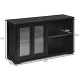 Aparador, bufé, alacena, mueble de almacenamiento con puerta corredera